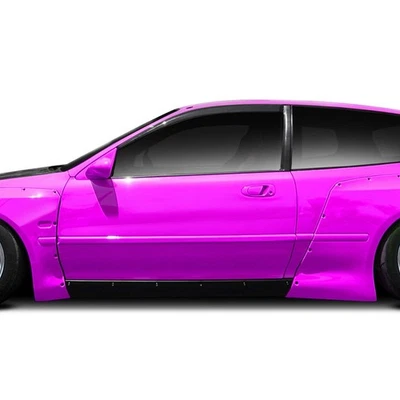 For Honda Civic 92-95 Side Skirt Rocker Panels TKO RBS Style Fiberglass Wide - Изображение 1 из 4