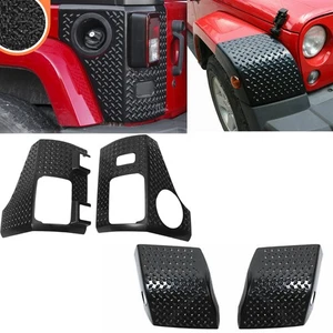 For Jeep Wrangler JK 07-17 Front Wheel Eyebrow&Rear Tail Light Wrap Angle Cover - Picture 1 of 17
