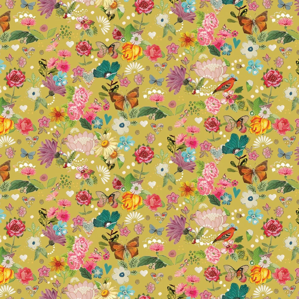 FOLLOW YOUR JOY ~ Sunshine Florales en verde litrón ~ Kelly Rae Roberts ~ Rosas Foto 1 de 1