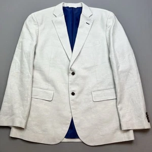 Blazer Vineyard Vines cappotto sportivo beige 2 bottoni lino cotone uomo 46R 1J0033 - Foto 1 di 13