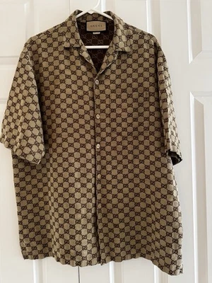 GG jacquard linen-blend shirt Size 50 - Image 1 of 4