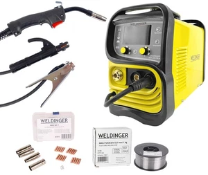 MIG/MAG Schweißinverter MEW 200 SYN eco + MAG-Set1 1kg Fülldraht 0,8mm WELDINGER - Bild 1 von 15