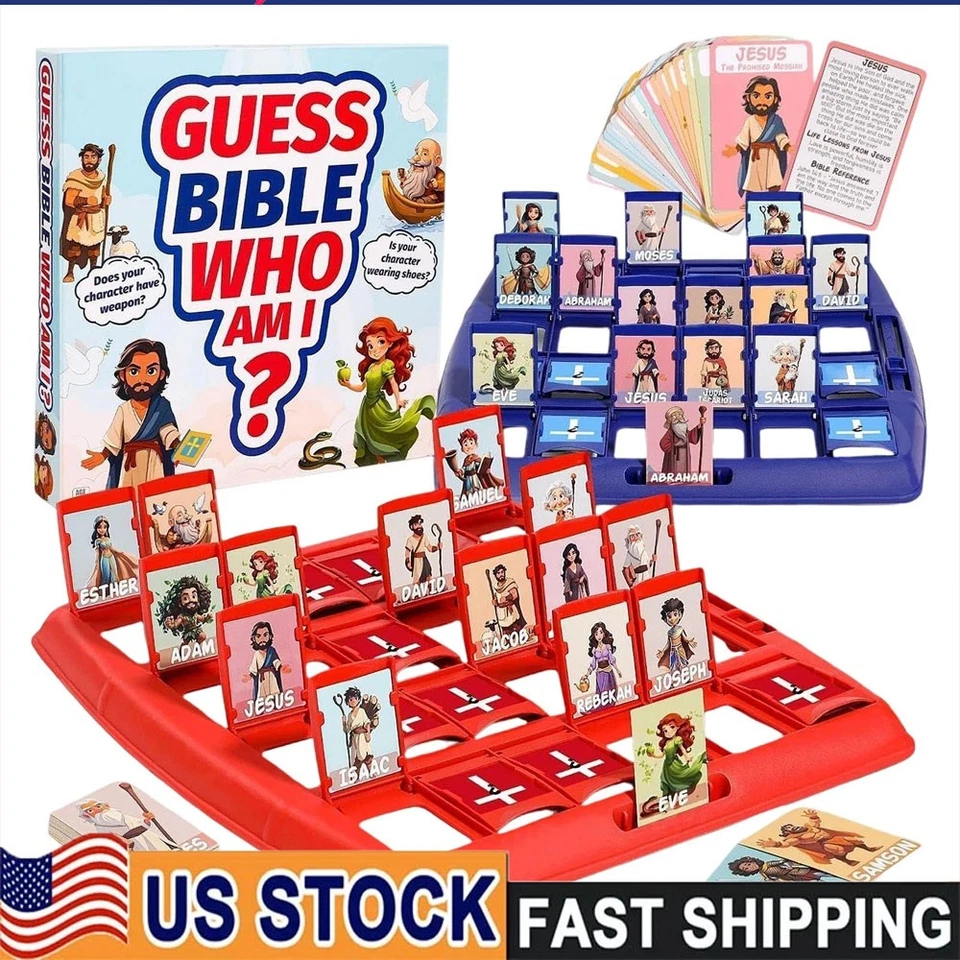 Adivina Biblia Quién Soy Juegos de Mesa para Niños, 24 Personajes de la Santa Biblia con Vida St Foto 1 de 4