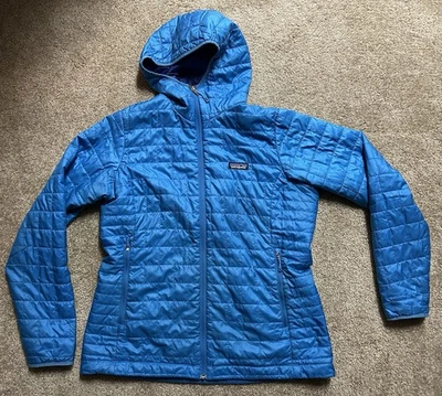 Patagonia Nano Puff Hoody Jacket Ultra Blue Women’s XL Full Zip (Distressed) - Image 1 of 4