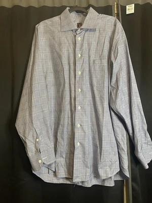 Camisa de vestir Robert Talbott de corte regular gris a cuadros para hombre (17,5 x 36) Foto 1 de 4