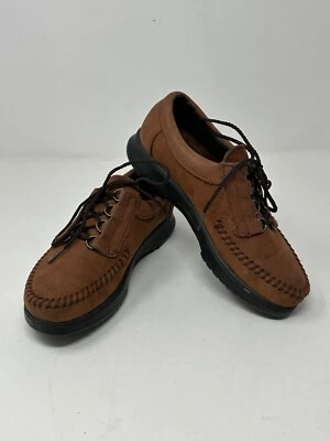 Zapatos Dexter EE. UU. Walk Mocs para mujer talla 6 M cuero marrón con cordones O7 Foto 1 de 4