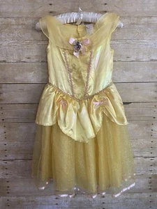 Disney Princess Belle Dress Costume sz M 7/8 Beauty & Beast Rose Halloween - Picture 1 of 11