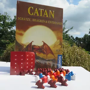 NEW Settlers of Catan Treasures, Dragons & Explorers Scenarios WOODEN Viking Figures - Picture 1 of 9