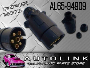 ROUND TRAILER 7 PIN PLUG LARGE STANDARD SIZE PLASTIC FOR ALL TRAILERS & CARAVAN - Picture 1 of 6