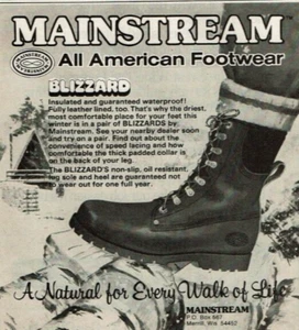 1978 Vintage Print Ad Mainstream All American Footwear Blizzard A Natural Walk - Picture 1 of 2