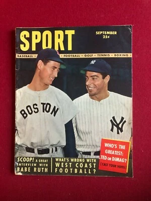 1948, Ted Williams / Joe DiMaggio, "SPORT" Magazine (No Label) Scarce - Image 1 of 3