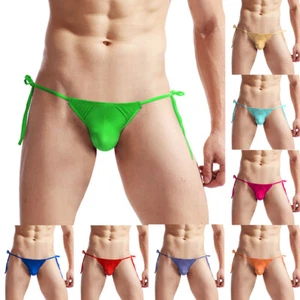 Micro tangas calzoncillos bolsa abultada bragas ropa interior tanga con espalda en T para hombre. - Imagen 1 de 40