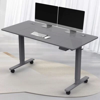 Elektrischer Schreibtisch Computertisch 72-118cm Verstellbare Höhe 140x80cm Grau - Bild 1 von 4