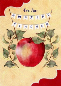 Amazing Teacher Large Ripe Apple Teacher Appreciation / Thank You Card - Picture 1 of 2