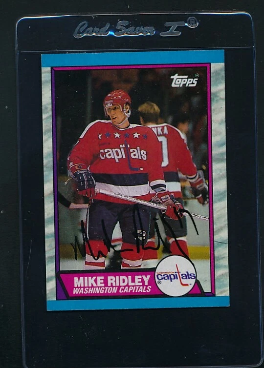 1989/90 Topps #165 Mike Ridley Capitals Signed Auto *D64 - Image 1 of 1