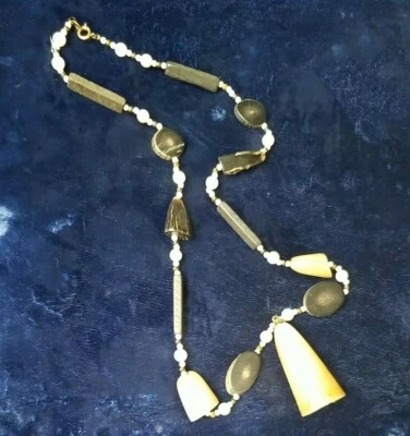 Collar vintage occidental para mujer cuerno hecho a mano 24"+ 2" colgante   Foto 1 de 4