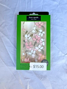 kate spade new york iPhone 15 Pro Case with MagSafe Pink & White Flowers - Zdjęcie 1 z 5