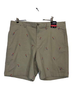 Pantalones Cortos Chaps Relax Patrón Tucanes Caquis Frente Plano Para Hombre Talla 40 X 9 L Nuevos $70 Foto 1 de 4
