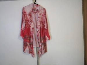 dressbarn womans cover up multicolor with ruffles and rinestonds 2x - Picture 1 of 3