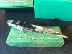 HEN & ROOSTER 3 1/2" SWELL CENTER WHITTLER GENUINE BUFFALO HORN SCALES 4116GS BL - Picture 1 of 19