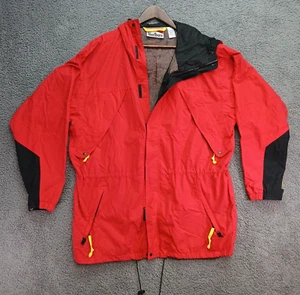 Vintage 90's Marlboro Adventure Team Red Size L Hooded Rain Parka Jacket - Picture 1 of 8