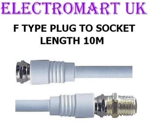 SKY + PLUS HD VIRGIN HD TIVO F CONNECTOR PLUG EXTENSION CABLE LEAD 10M - Picture 1 of 1
