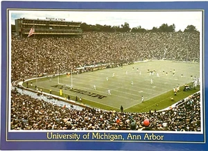 Postkarte University of Michigan Ann Arbor Fußballstadion Luftaufnahme Vintage 80er - Bild 1 von 2