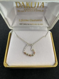 Black Hills Gold sterling silver and gold heart necklace, please read desc...... - Picture 1 of 3