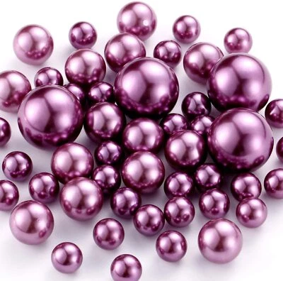 100Pcs Floating No Hole Pearls - Jumbo/Assorted Sizes Vase Decorations - Image 1 of 4