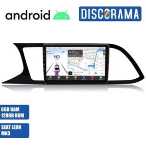 AUTORADIO ANDROID 6/128GB SEAT LEON MK3 2012-2020 STEREO AUTO TOUCH 9" WIFI NAVI - Foto 1 di 5