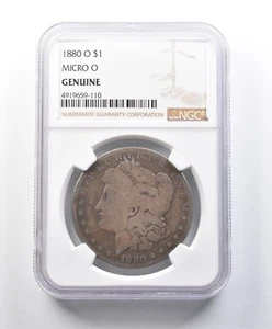 1880-O Morgan Silver Dollar Micro O Genuine NGC *5439 - Picture 1 of 3