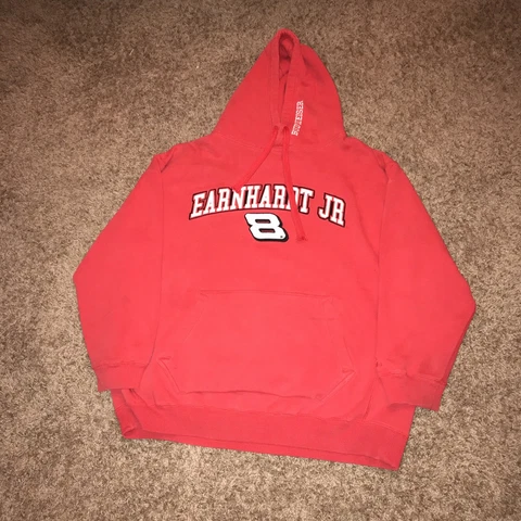 Vintage Dale Earnhardt Jr. #8 Budweiser Nascar Racing Team Red Hoodie XL Cover