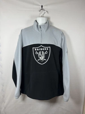 Suéter masculino Oakland Raiders Reebok NFL prata e preto lã tamanho XL - Imagem 1 de 4