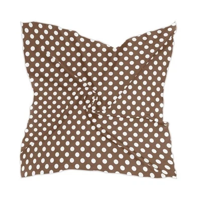 Bufanda cuadrada lunares marrón seda sensación pañuelos cabeza bufandas envoltura para el cabello... Foto 1 de 4