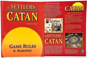 Settlers of Catan by Klaus Teuber 483 2003 Edition Game Rules & Almanac +Catalog - Picture 1 of 17