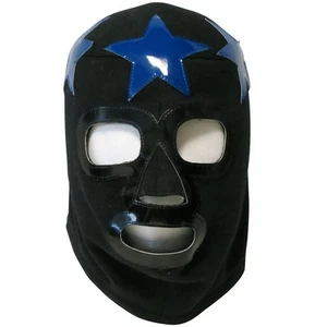 Masked Superstar Semi Pro Mask Lucha Libre Wrestling Black Blue Design - Picture 1 of 4