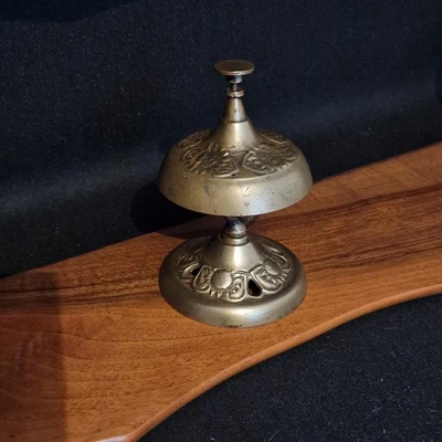 Cloche Ancienne Sonnette de Table En Bronze, Comptoir, Hôtel, Restaurant, Bureau - Photo 1/4