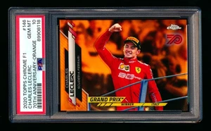 2020 Topps Chrome F1 #146 Charles Leclerc RC 70th Orange Refractor Rookie PSA 10 - Picture 1 of 2