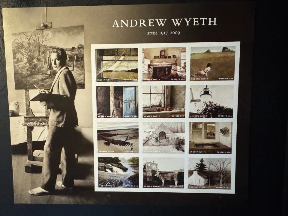 Scott #5212 Andrew Wyeth Pane of 12 Forever Stamps (2017) - Image 1 of 1