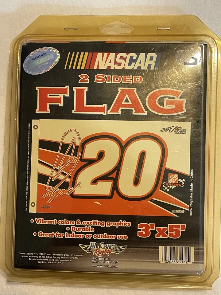 JOEY LOGANO #20 HOME DEPOT NASCAR 2 caras 3' x 5' bandera carreras de wincraft  Foto 1 de 4