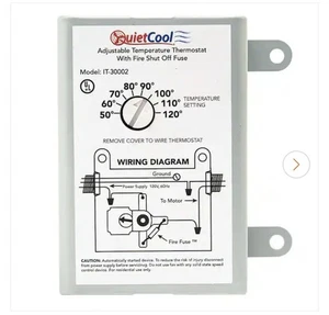 Attic Fan Mechanical Replacement Thermostat with Built-In Fire Safety Shut Off - Picture 1 of 1