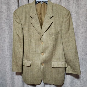 Vintage Prvi Maj Pirot Men’s 100% Lambswool Blazer Made in Yugoslavia Gold Satin - Picture 1 of 21