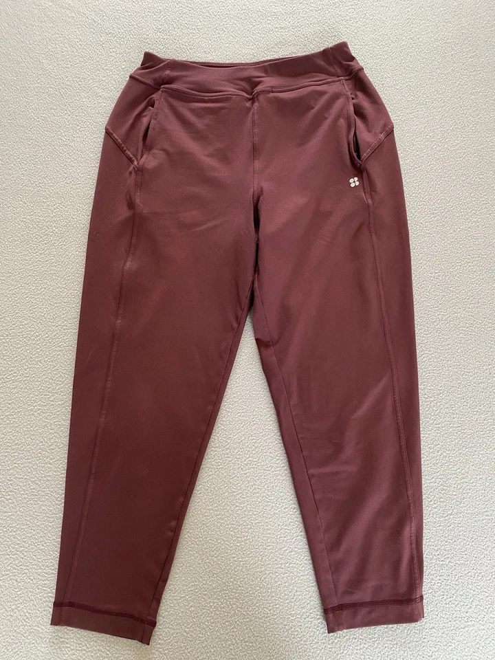 SWEATY BETTY YOGA TAPER TROUSERS BURGUNDY GARY SZ XS 8 SHORT WOMENS SEE DETAIL - Image 1 of 4