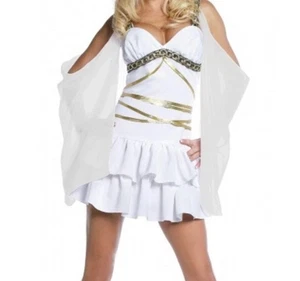 Aphrodite Costume Sexy Greek Goddess Halloween White And Gold Women’s Size XL - Picture 1 of 9