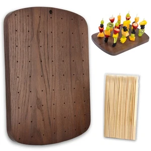 Porta pinchos de madera con 100 piezas pinchos de bambú para aperitivos - Di... - Imagen 1 de 8