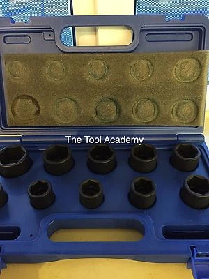 BRITOOL HALLMARK 1/2 DRIVE IMPACT SOCKET SET STANDARD 21MM - 36MM  IN CASE - Image 1 of 3