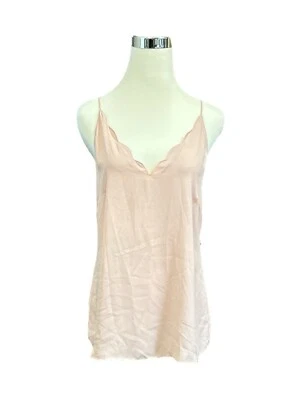 DKNY Women's Pink Scalloped V-Neck Camisole Tank Top Blouse Size S - Image 1 of 4