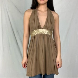 dynamite small brown sequin halter neck cami - Picture 1 of 12