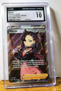 POKEMON MARNIE 200/202 FULL ART TRAINER SWORD & SHIELD BASE SET GEM MINT CGC 10 - Picture 1 of 6