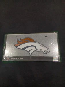 Denver Broncos NFL Silver Laser Tag License Plate Brand New - Picture 1 of 2